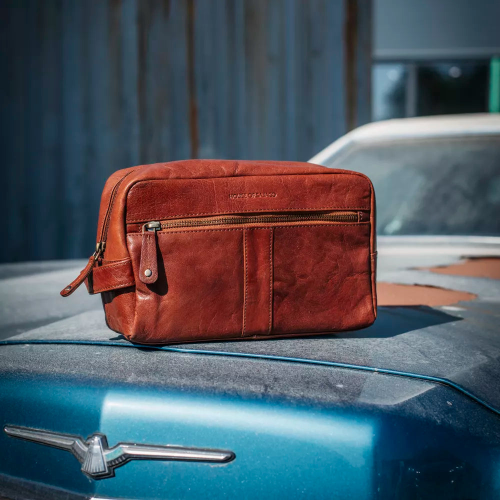 House of Nordic Toalettveske skinn Cognac