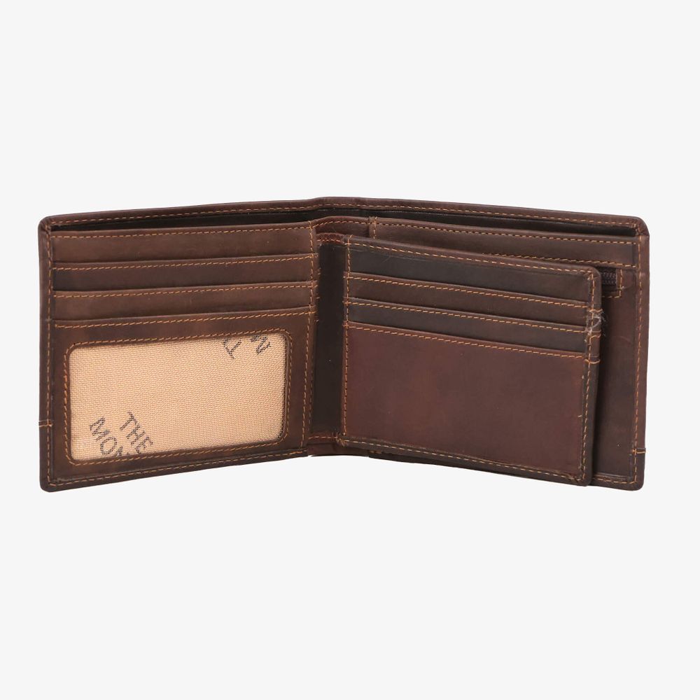 The Monte 2162833 2-i-1 lommebok med kortholder, brun