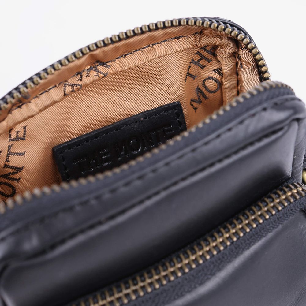 The Monte 6057445 liten skulderveske i skinn, svart