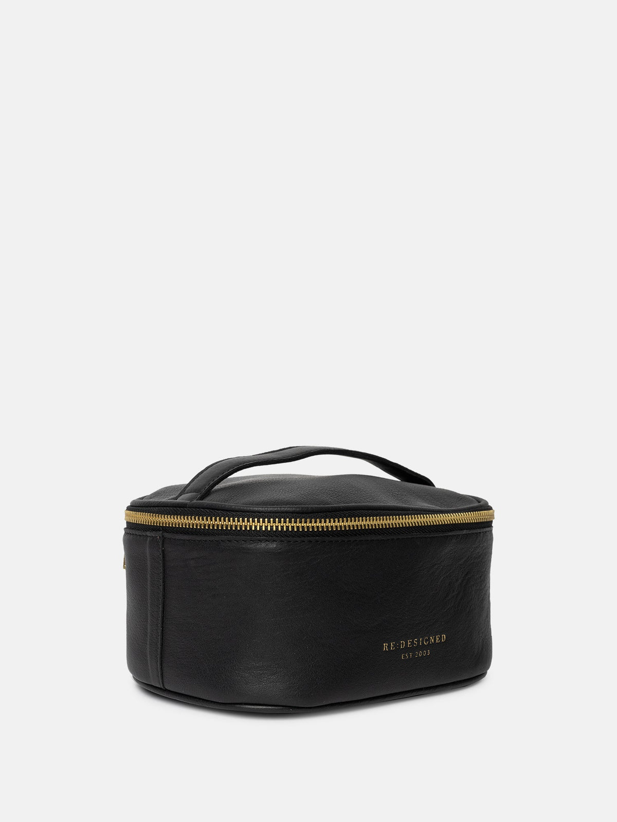 RE:DESIGNED Helga Small toalettmappe i skinn, svart