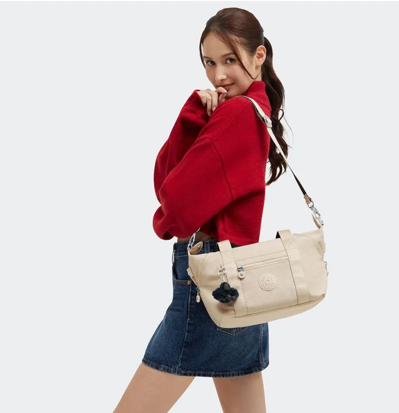 Kipling art mini skulderveske beige
