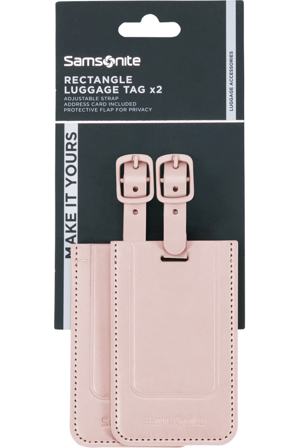 Samsonite 155592-1751 TA REVOLUTION RECTANGLE LUGGAGE TAG x2 Rose