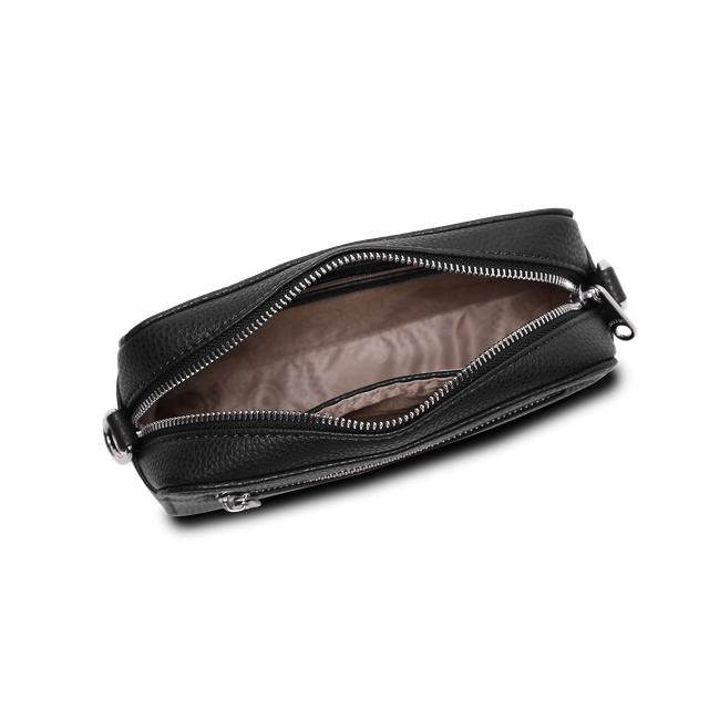 Puccini Anna crossbody-veske med to remmer, svart