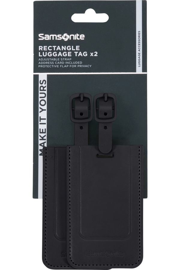 Samsonite 155592-1041 TA REVOLUTION RECTANGLE LUGGAGE TAG x2 BLACK