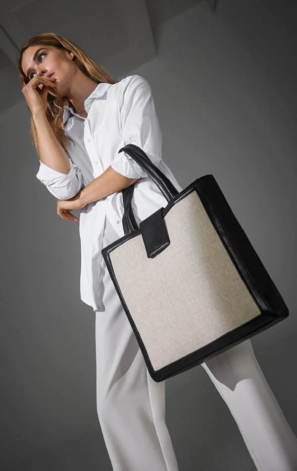 Black/Offwhite Markberg Alyssambg Shopper, Canvas Mix