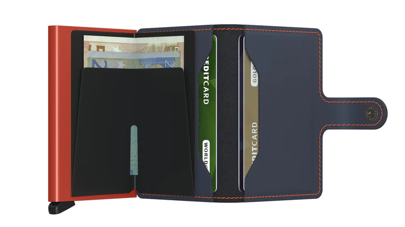 Secrid Miniwallet Nightblue orange - bagsandluggage.no