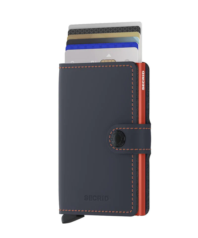 Secrid Miniwallet Nightblue orange - bagsandluggage.no
