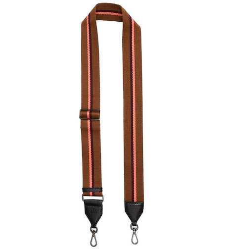 Markberg Finley guitar strap Black w/Chestnut+Burgundy+Coral - bagsandluggage.no