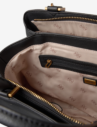Guess HWVB79 68070 DAYANE TRIPLE CMPRTMNT SATCHEL BLACK - bagsandluggage.no