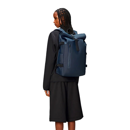 RAINS 14590 Rolltop Rucksack Large W3 Navy