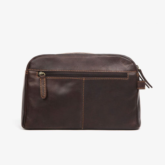 The Monte 6057206 toalettmappe i skinn, brun