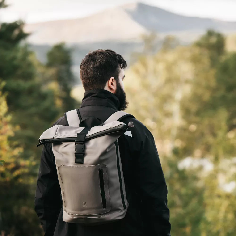 Escape 1601110-Taupe Rolltop Laptop Backpack Bergen