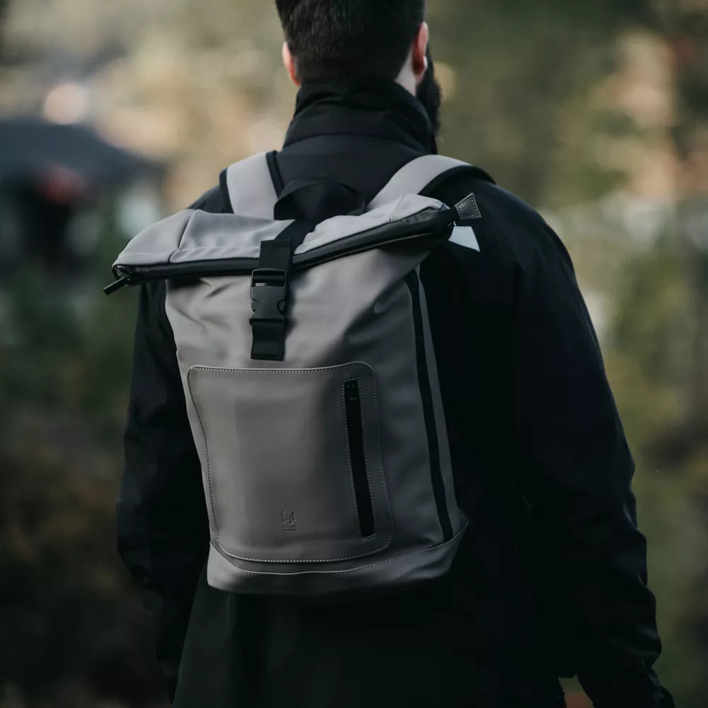 Escape 1601110-Taupe Rolltop Laptop Backpack Bergen