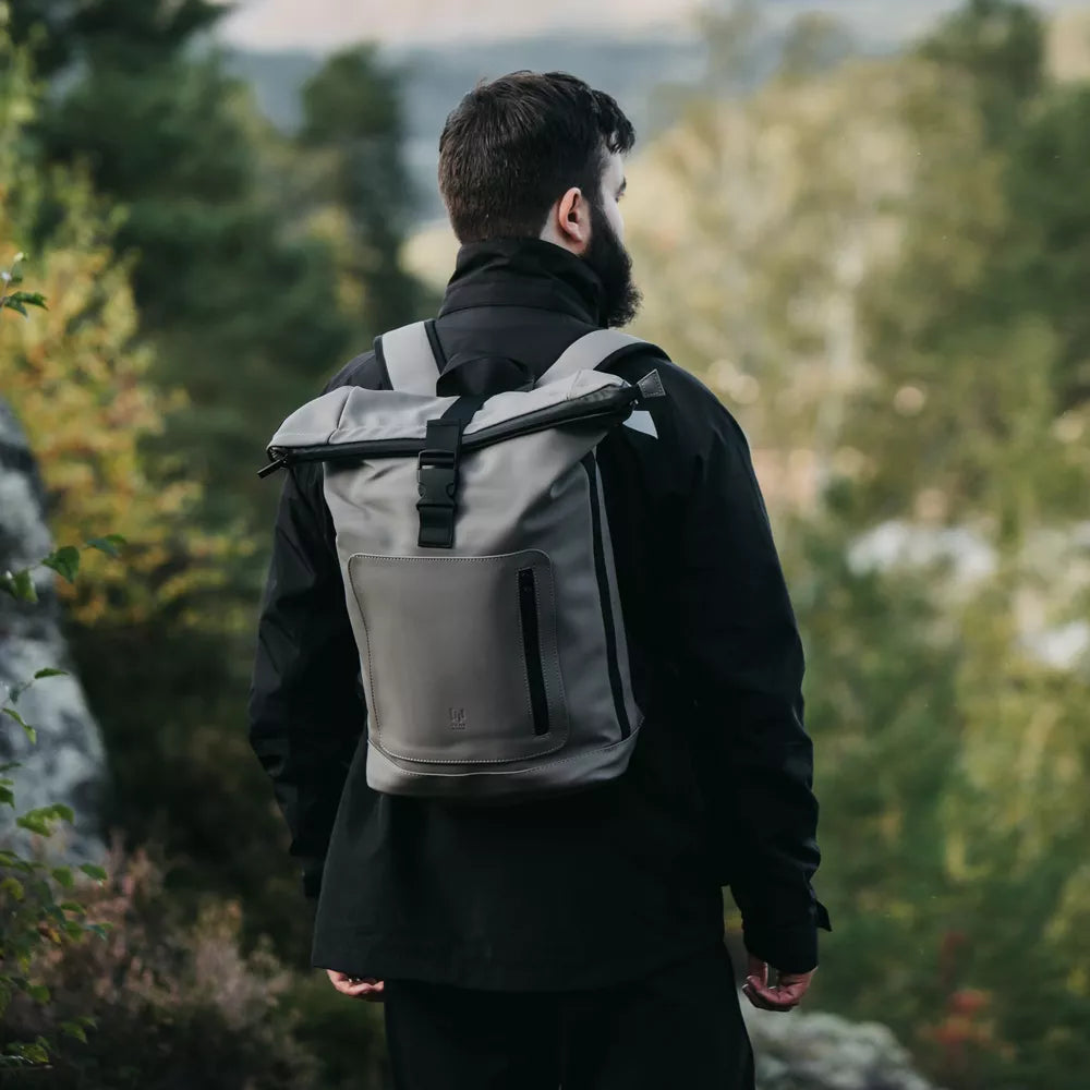 Escape 1601110-Taupe Rolltop Laptop Backpack Bergen