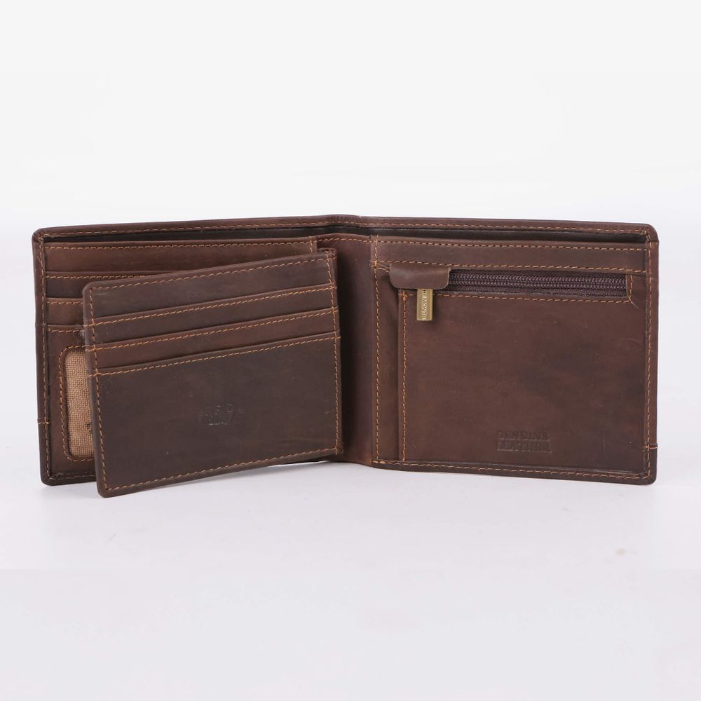 The Monte 2162833 2-i-1 lommebok med kortholder, brun