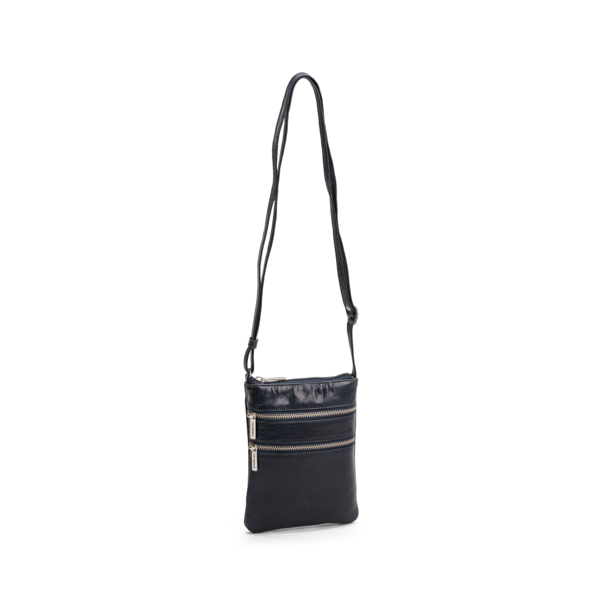 The Monte 6057135 liten crossover-veske i skinn, navy