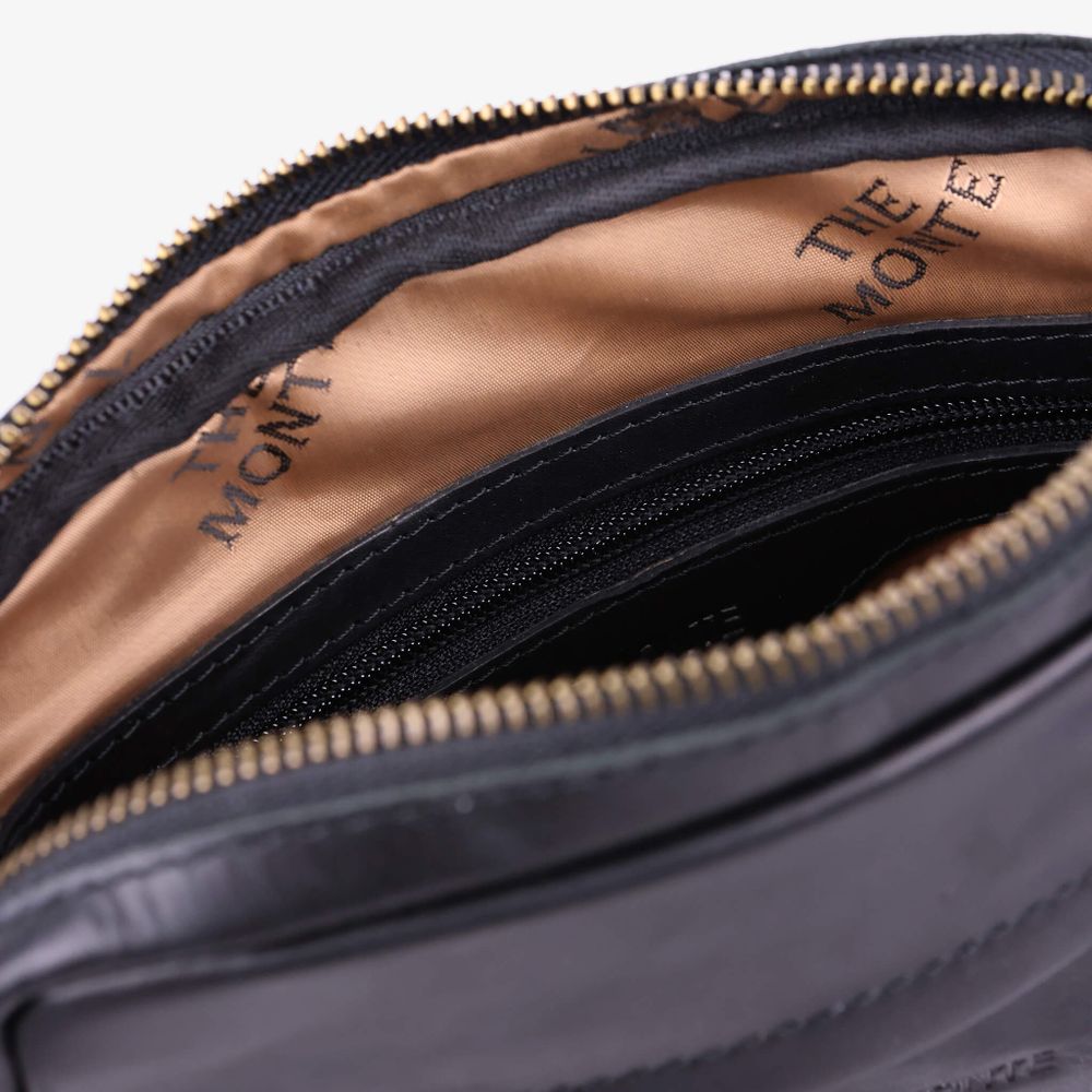 The Monte 6057444 liten crossover-veske i skinn, svart