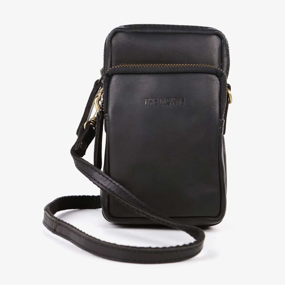 The Monte 6057445 liten skulderveske i skinn, svart