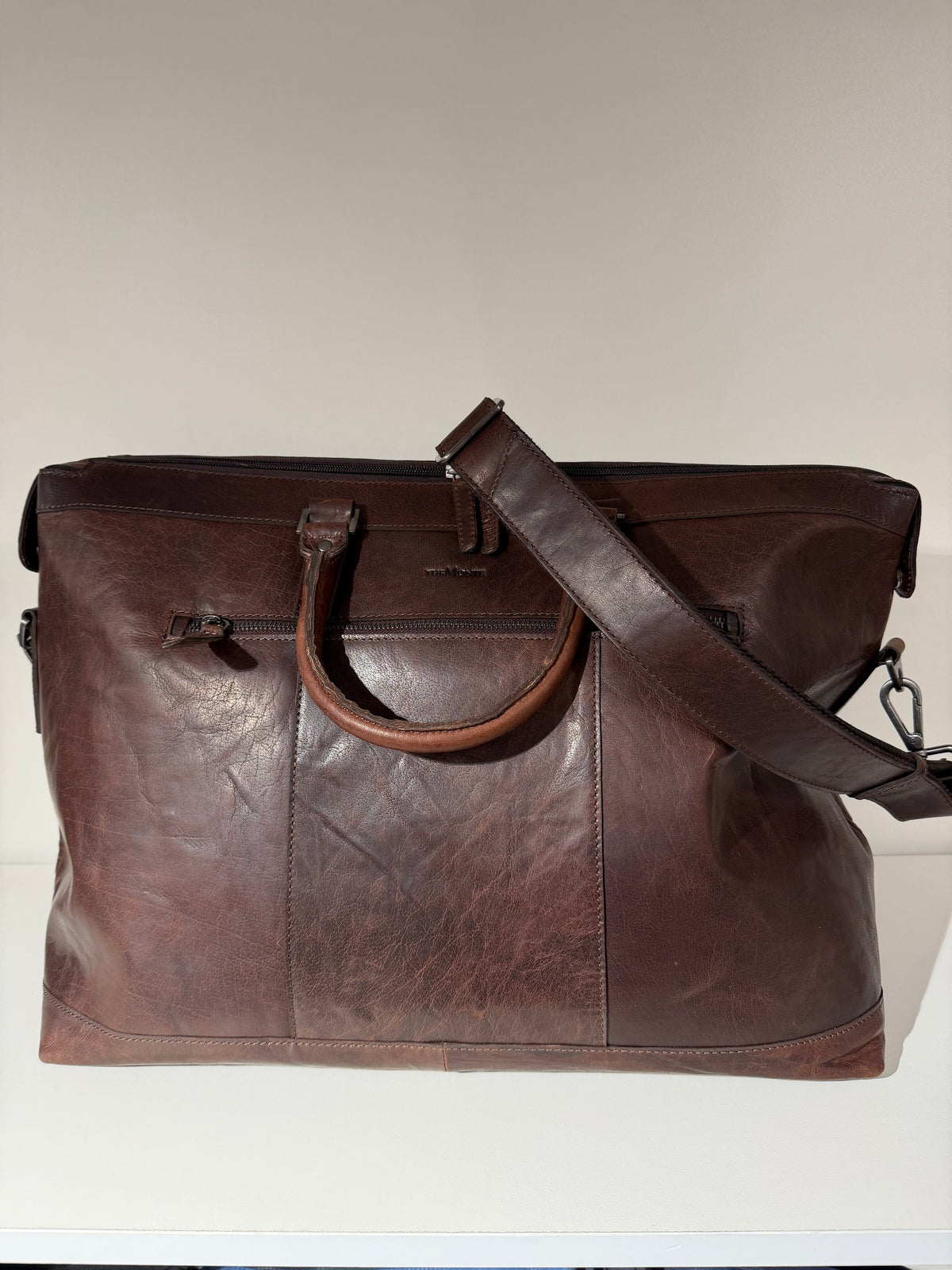 The Monte 6059366 weekendbag i skinn 35 L, brun