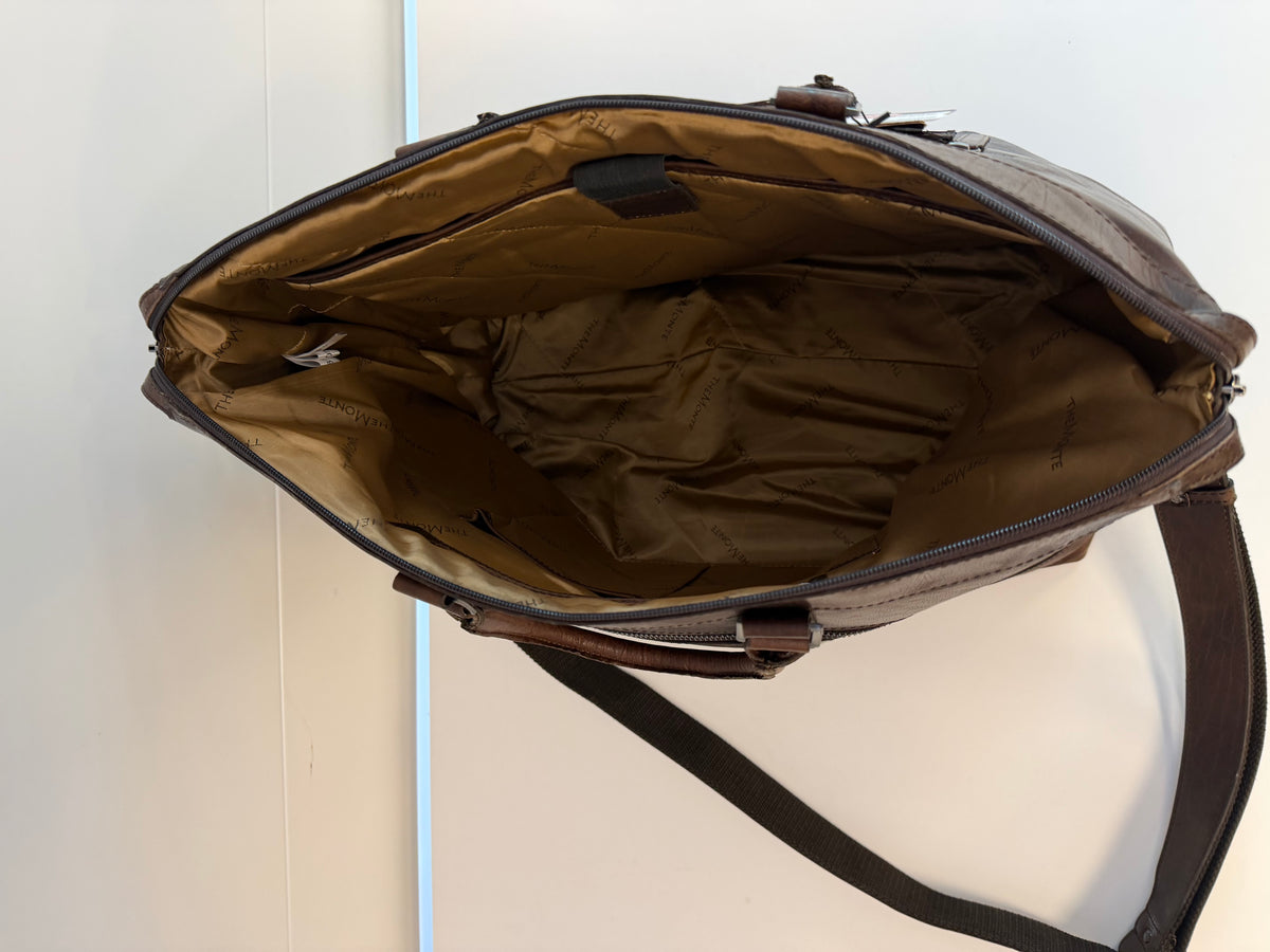 The Monte 6059366 weekendbag i skinn 35 L, brun