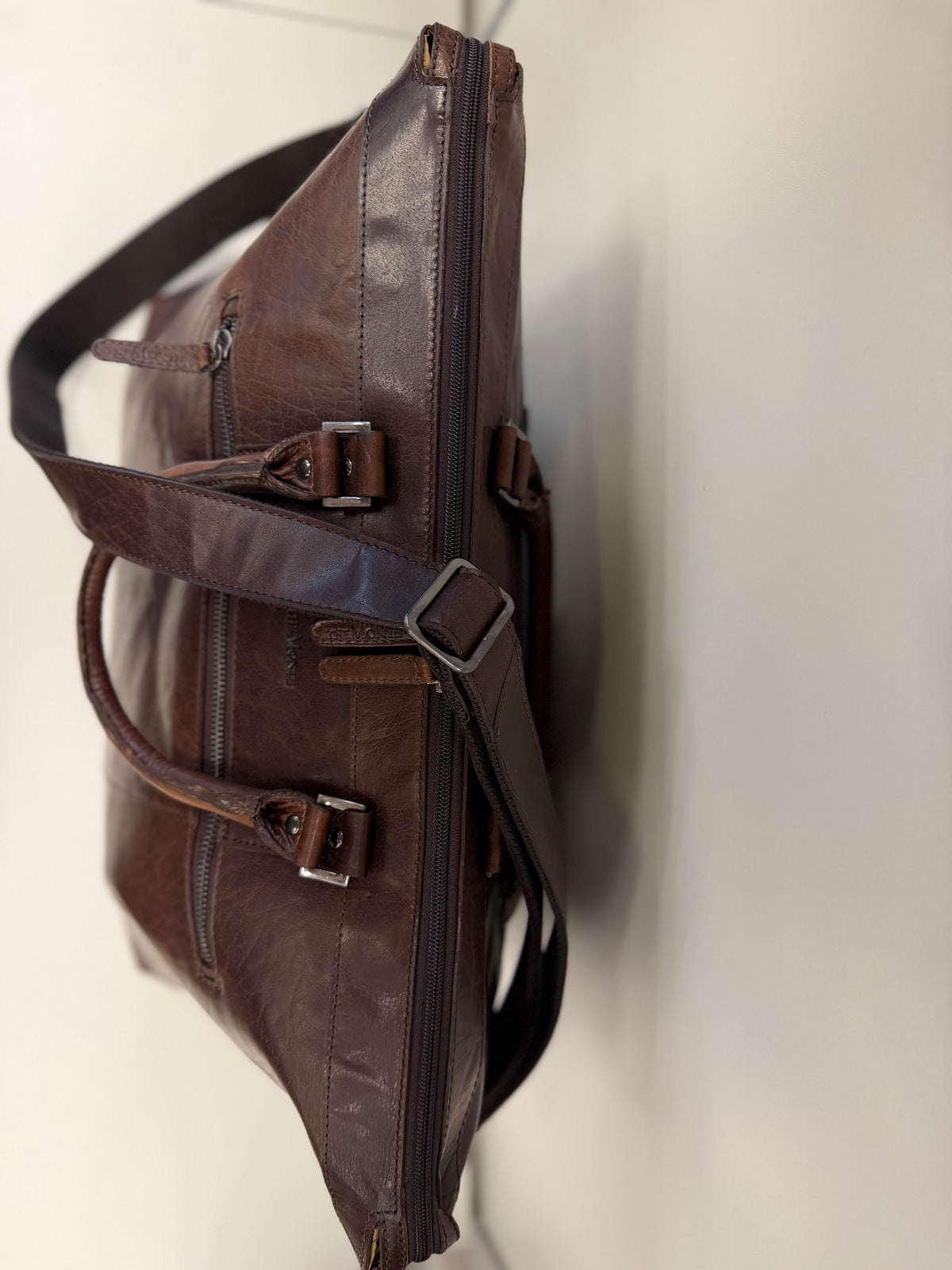 The Monte 6059366 weekendbag i skinn 35 L, brun