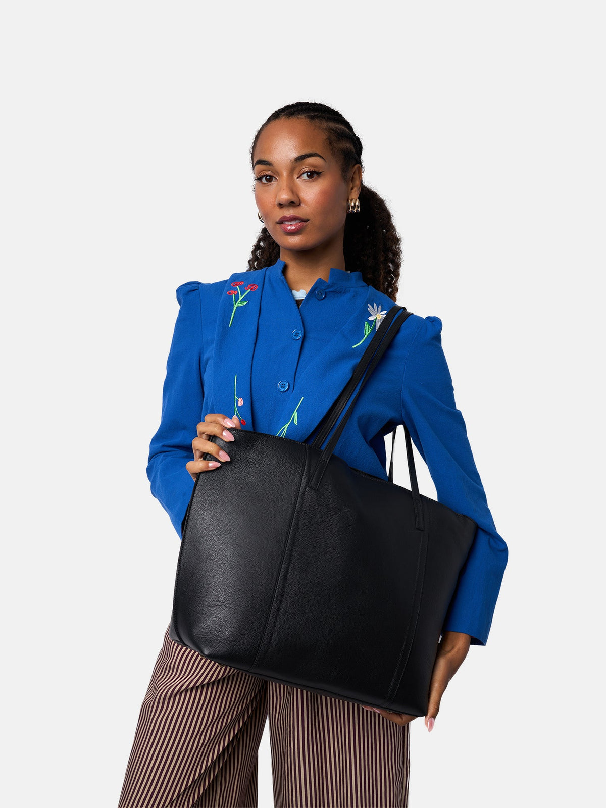 RE:DESIGNED Malou Big shopper i skinn, svart