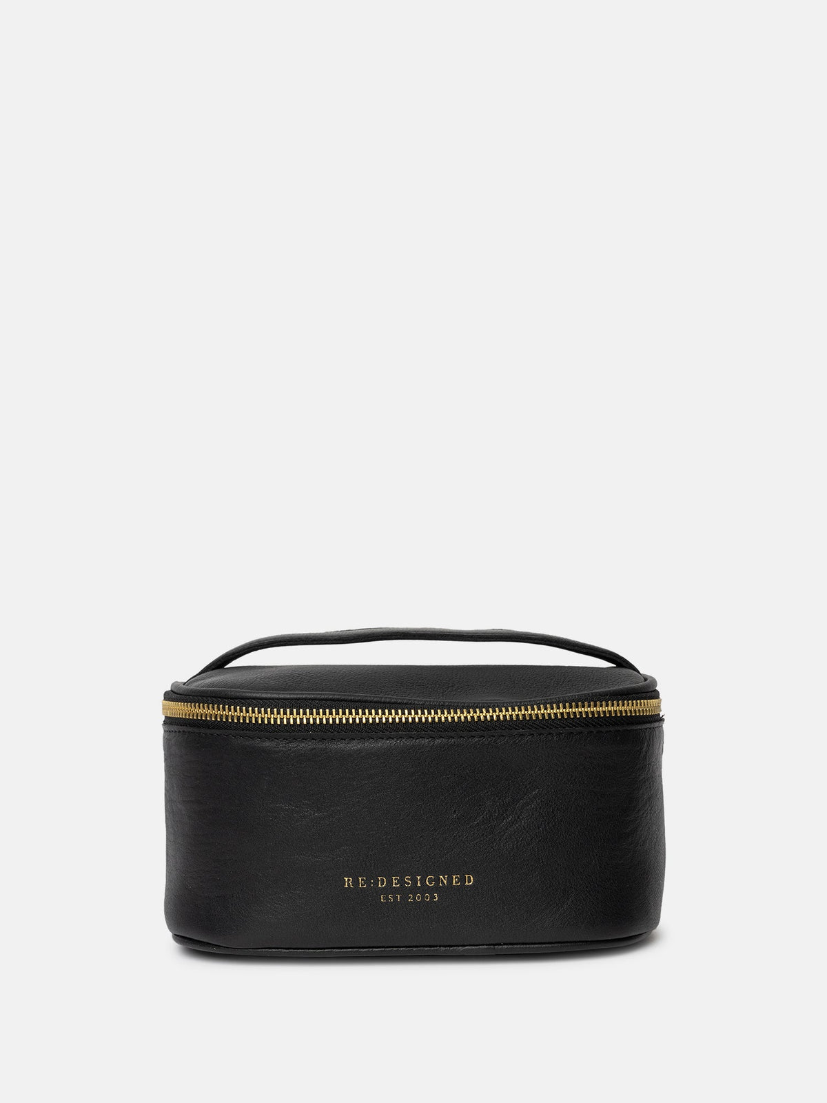RE:DESIGNED Helga Small toalettmappe i skinn, svart