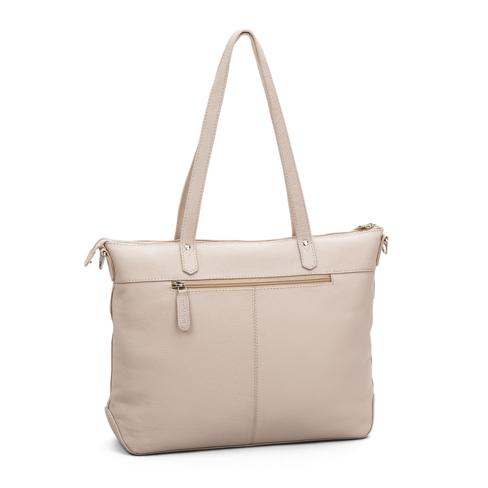 The Monte 6059259 stor toteveske i skinn, beige