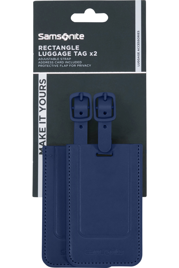 Samsonite 155592-1549 TA REVOLUTION RECTANGLE LUGGAGE TAG x2 MIDNIGHT BLUE