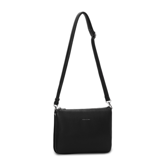 Puccini Anna crossbody-veske med to hovedrom, svart