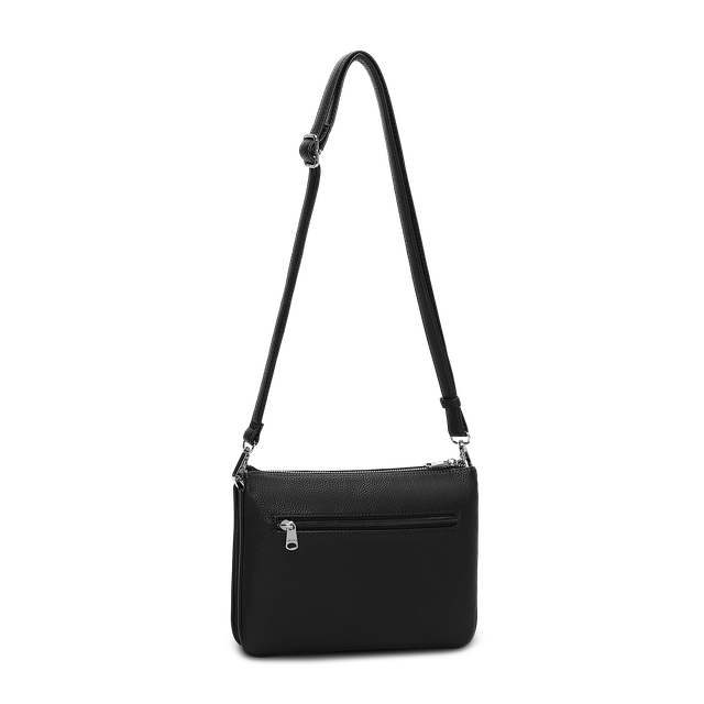 Puccini Anna crossbody-veske med to hovedrom, svart