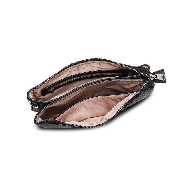Puccini Anna crossbody-veske med to hovedrom, svart