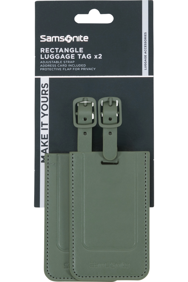 Samsonite 155592-1388 RECTANGLE LUGGAGE TAG x2 GREEN