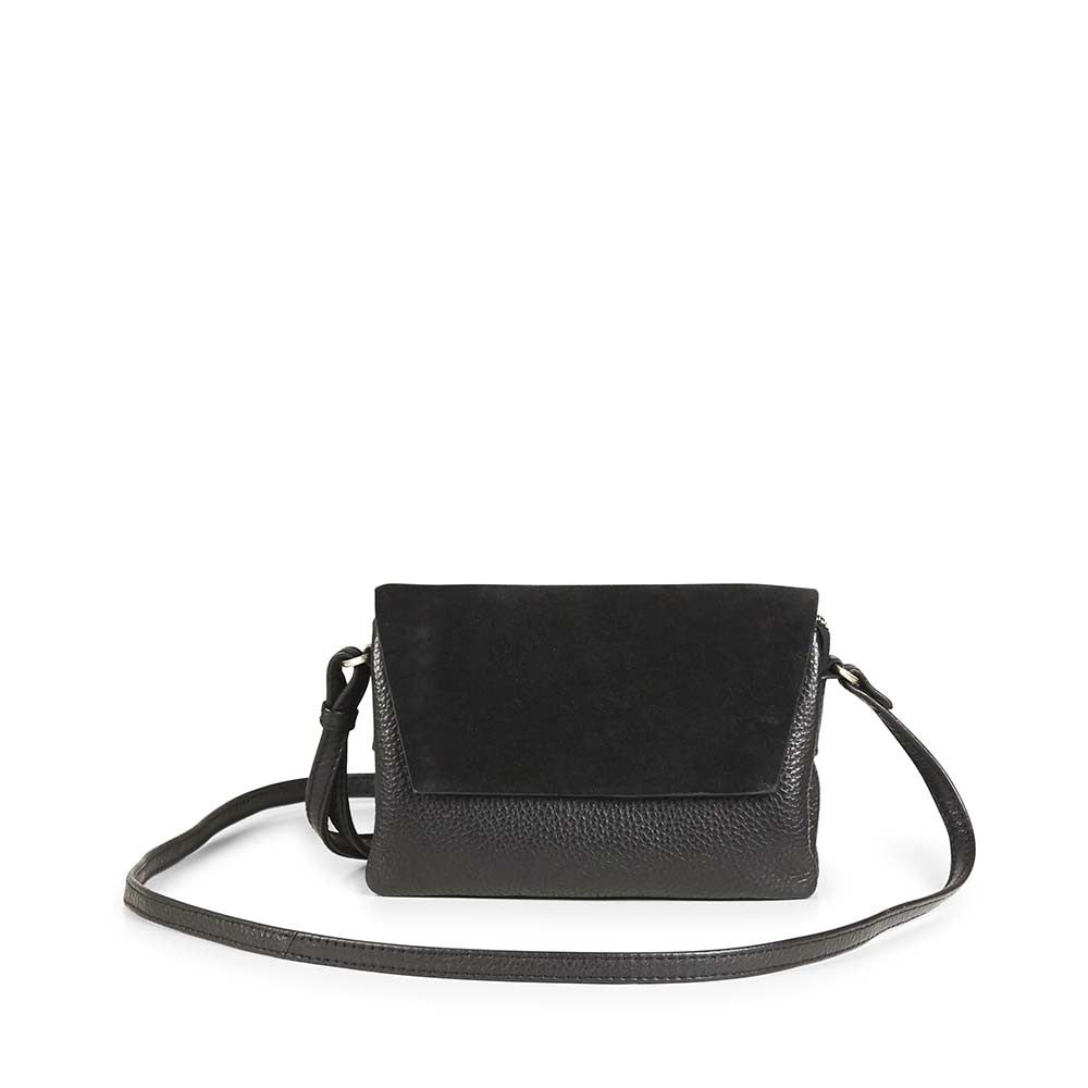 Markberg Rayna crossbody bag Suede mix black - bagsandluggage.no