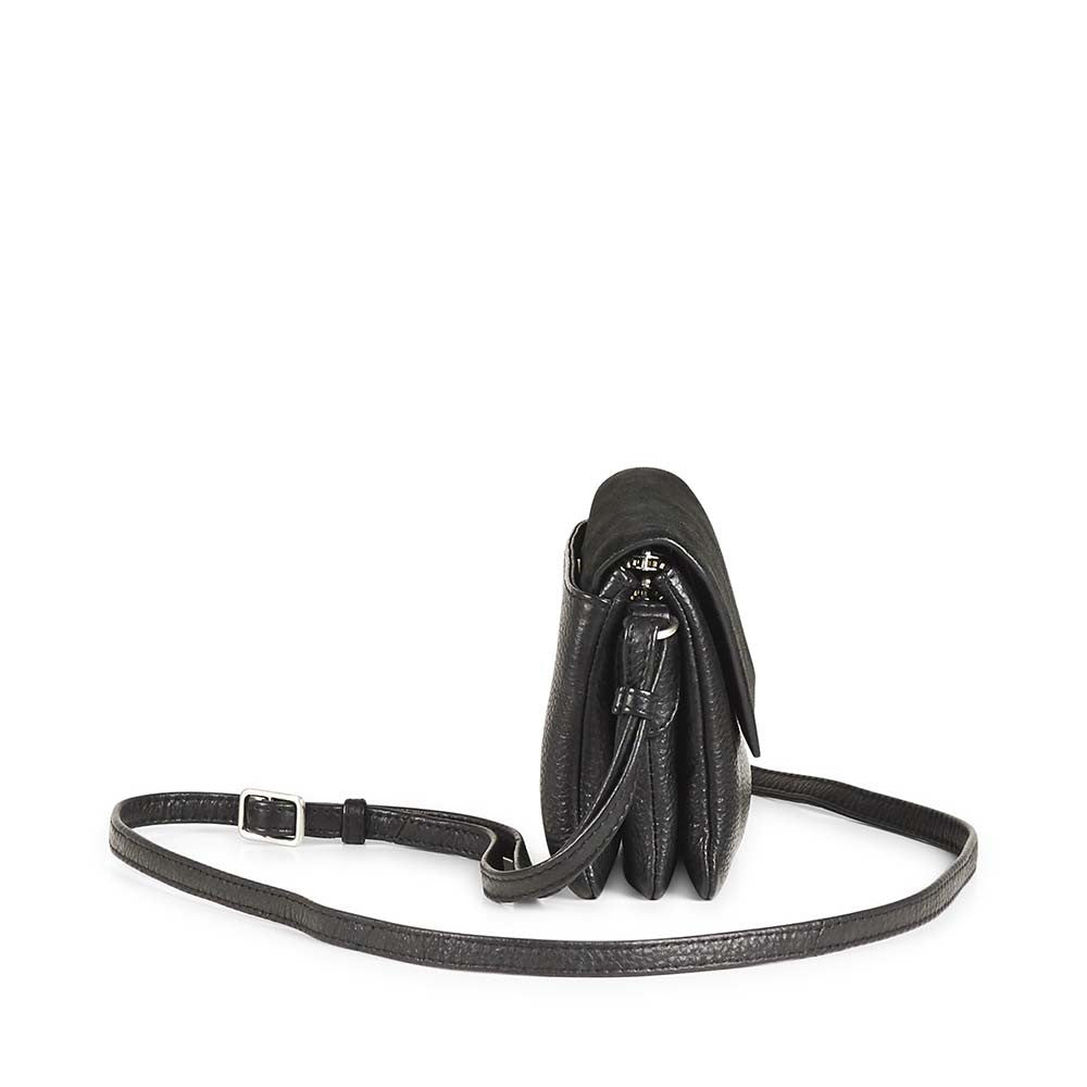 Markberg Rayna crossbody bag Suede mix black - bagsandluggage.no