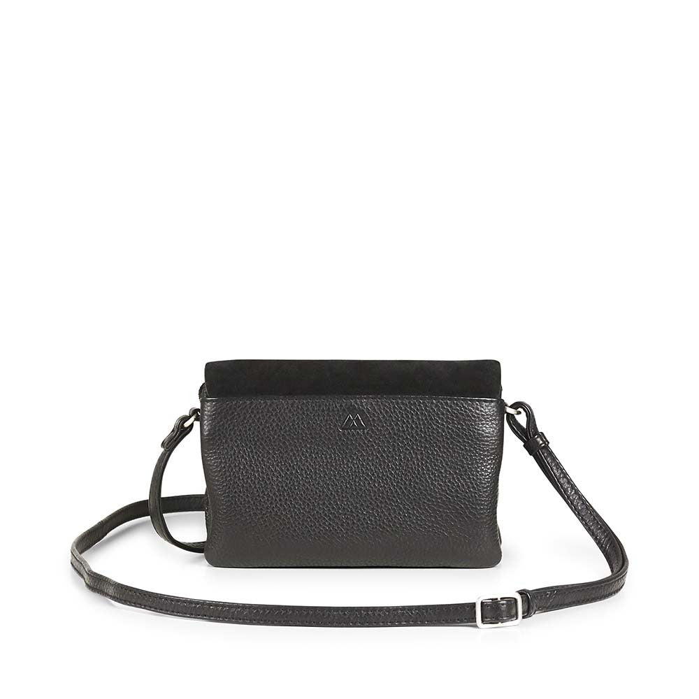 Markberg Rayna crossbody bag Suede mix black - bagsandluggage.no
