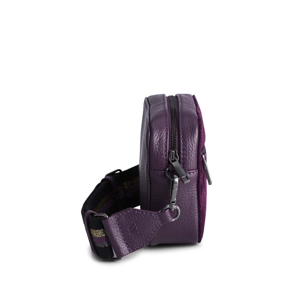 Markberg Elea crossbody bag, suede mix Dark purple - bagsandluggage.no
