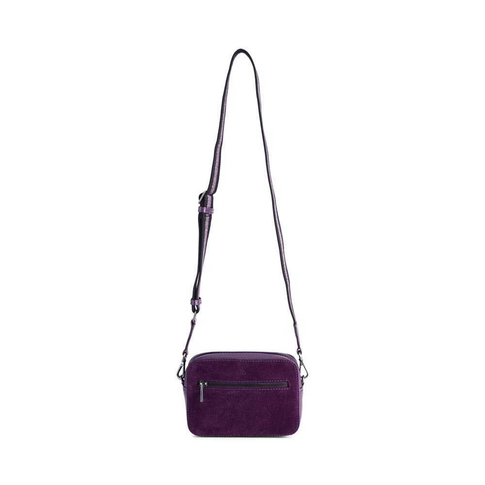 Markberg Elea crossbody bag, suede mix Dark purple - bagsandluggage.no