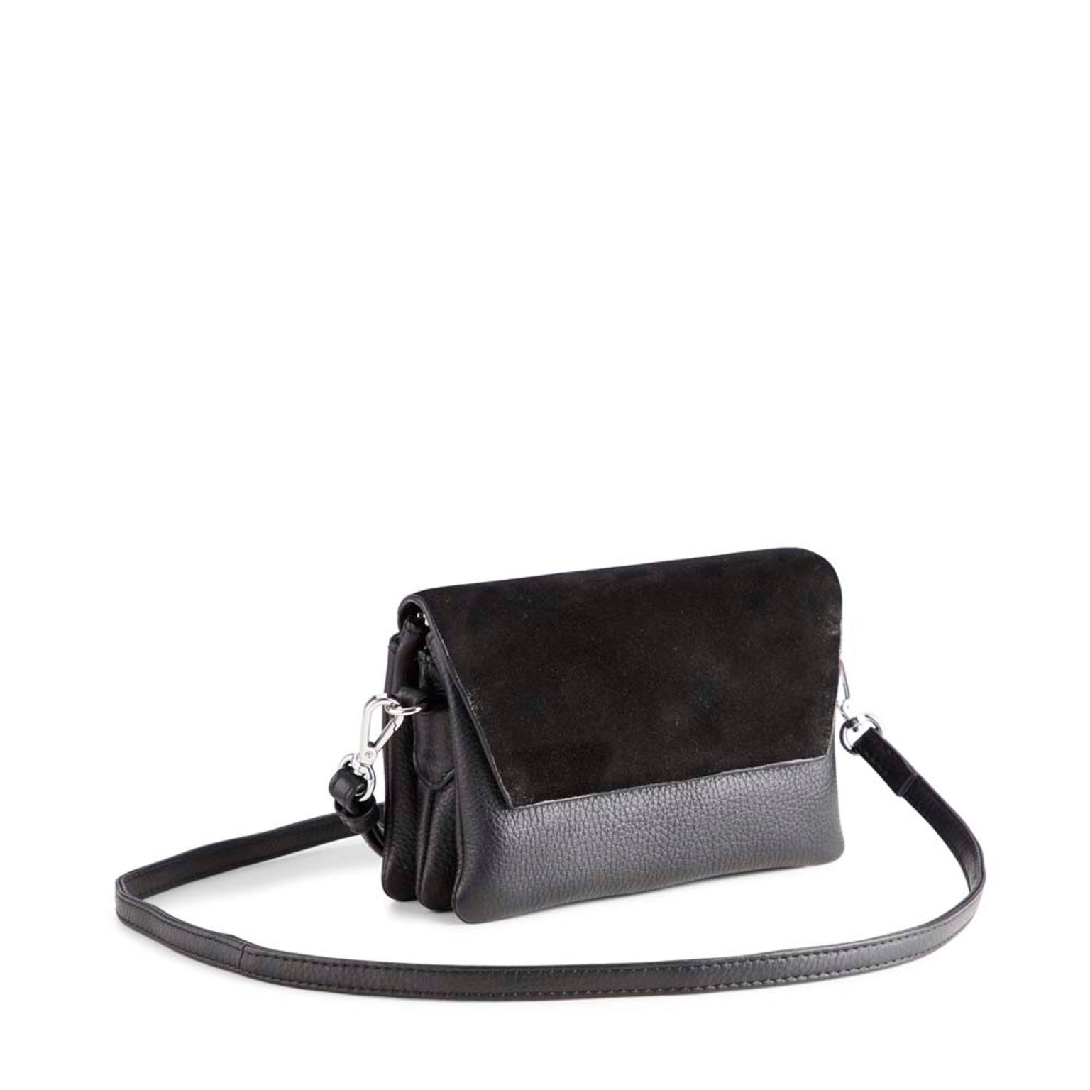 Markberg Adella Crossbody Bag Suede Mix Black Black - bagsandluggage.no