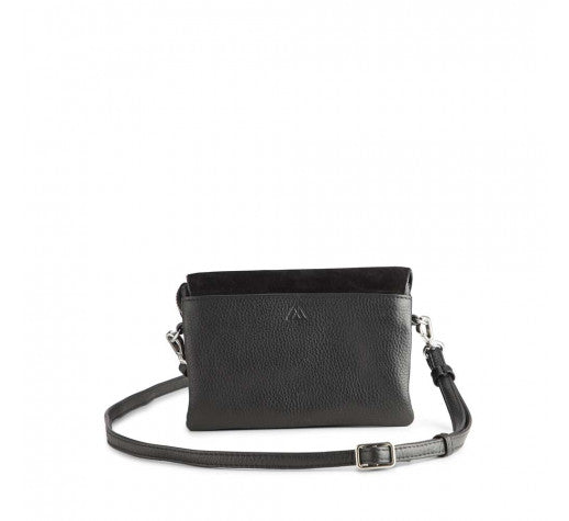 Markberg Adella Crossbody Bag Suede Mix Black Black - bagsandluggage.no