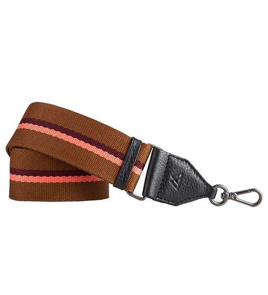 Markberg Finley guitar strap Black w/Chestnut+Burgundy+Coral - bagsandluggage.no